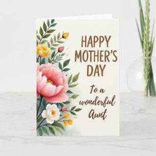 Watercolor Aunts Day Wishes Card