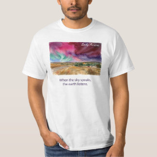 Watercolor Aurora Borealis | Alberta Prairie Lands T-Shirt