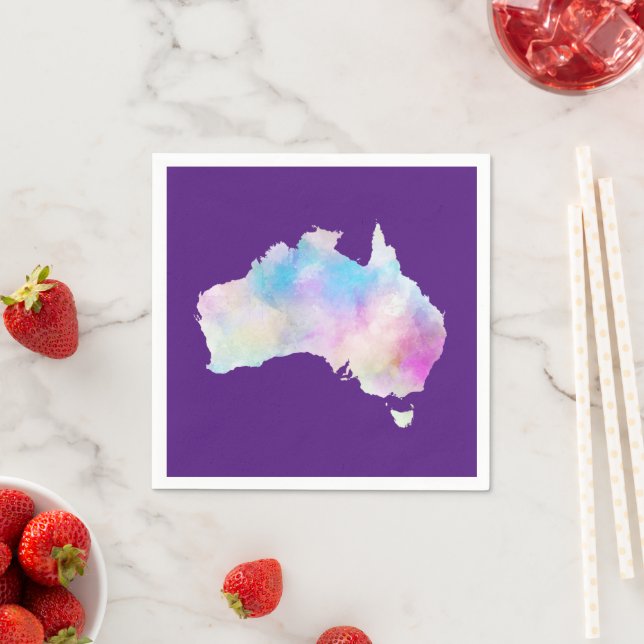 Watercolor Australia  Napkin (Insitu)