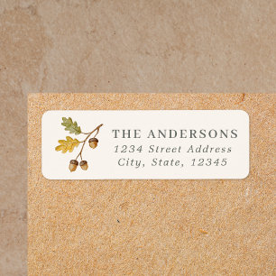 Watercolor Autumn Acorn Custom Return Address Label