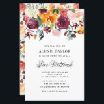 Watercolor Autumn Blooms Bar Mitzvah Invitation<br><div class="desc">Invite family and friends to your event with this customisable floral bar mitzvah invitation. It features watercolor fall flowers and a matching background. This floral bar mitzvah invitation will be perfect for fall or autumn events. Personalise by adding your details. Matching items are available.</div>