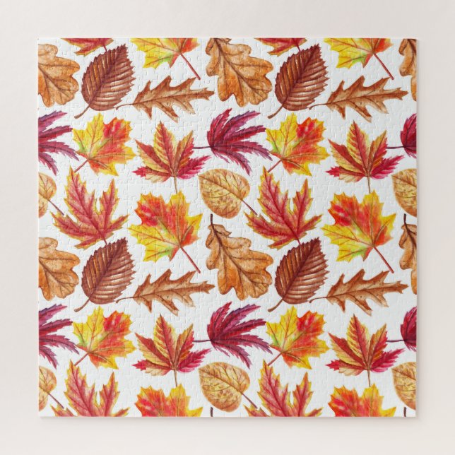 Watercolor autumn botanic, seamless composition. jigsaw puzzle (Vertical)