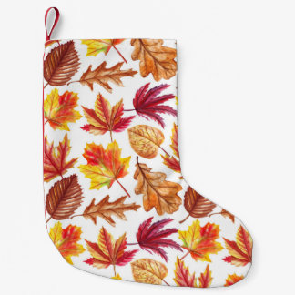 Watercolor autumn botanic, seamless composition. small christmas stocking