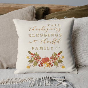 Watercolor Autumn Bouquet Decorative Cushion
