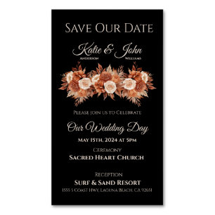 Watercolor Autumn Bouquet-Wedding Save the Date- Magnetic Business Card