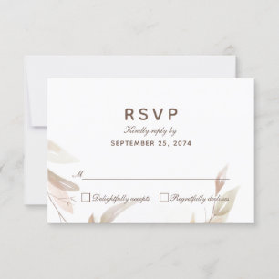 Watercolor Autumn Branch Simple Response RSVP Card