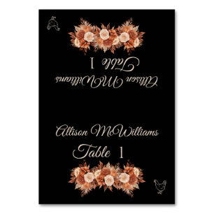 Watercolor Autumn Elegance-Poultry Icon- Table Number