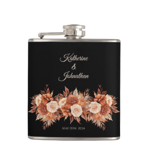 Watercolor Autumn Elegance-Vinyl Wrapped Flask