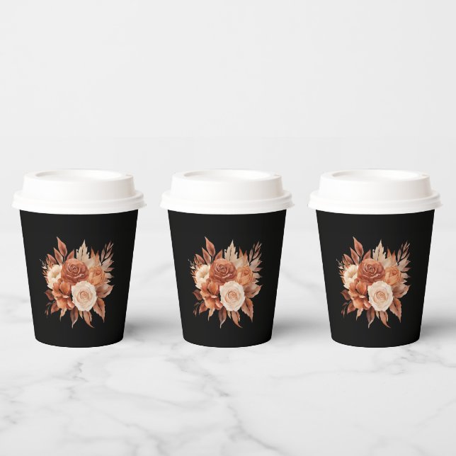 Watercolor Autumn Elegance-Wedding- Paper Cups (Multi)