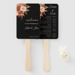 Watercolor Autumn Elegance-Wedding Program- Hand Fan