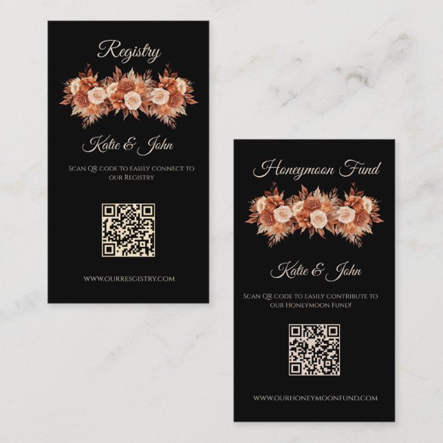 Watercolor Autumn Elegance- Wedding Registry- Business Card (Front/Back)
