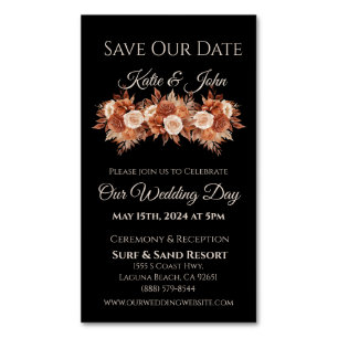 Watercolor Autumn Elegance-Wedding Save the Date- Magnetic Business Card