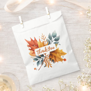 Watercolor Autumn Fall Colour Leaves Favour Bag