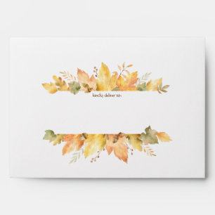 Watercolor Autumn Fall Leaves 1   Envelope