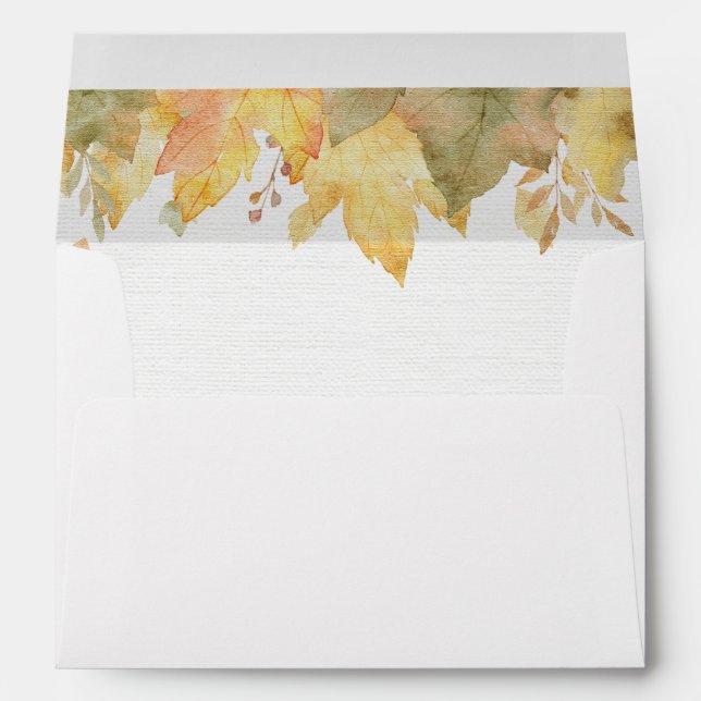 Watercolor Autumn Fall Leaves 2 | Envelopes (Back (Bottom))