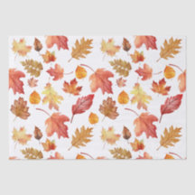 Watercolor Autumn Fall Leaves Seamless Pattern