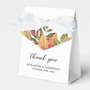 Watercolor Autumn Fall Wedding Thank You Favour Box