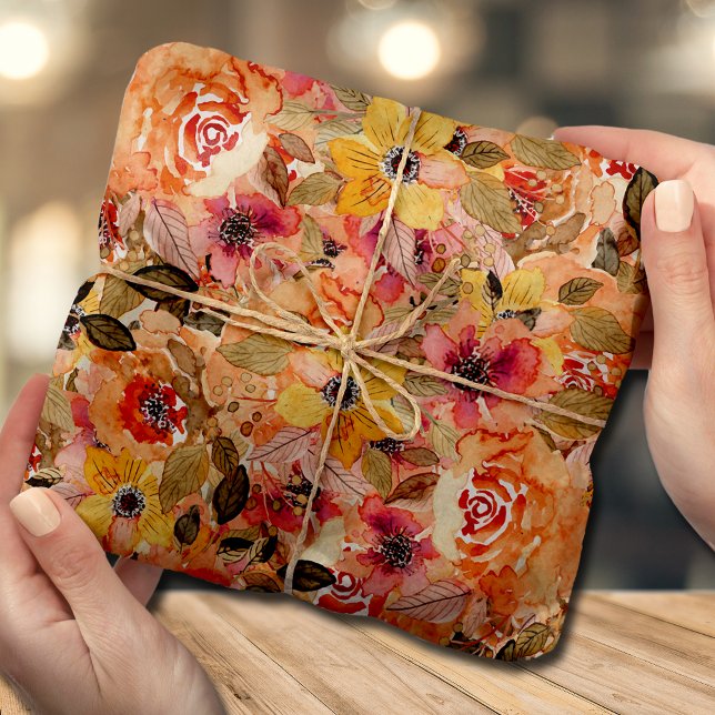 Watercolor Autumn Floral Collage Tissue Paper (Creator Uploaded)