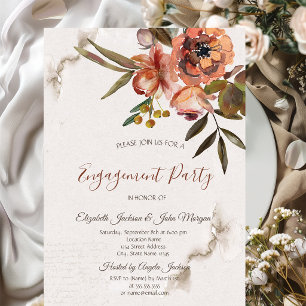 Watercolor Autumn Flowers Invitation