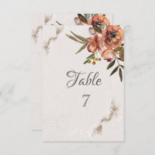 Watercolor Autumn Flowers Table   Invitation