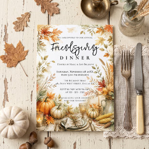 Watercolor Autumn Friendsgiving Potluck Dinner Invitation