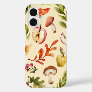 Watercolor Autumn Harvest Fruits & Mushrooms iPhone 16 Case
