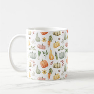 Watercolor Autumn Harvest Pattern Coffee Mug