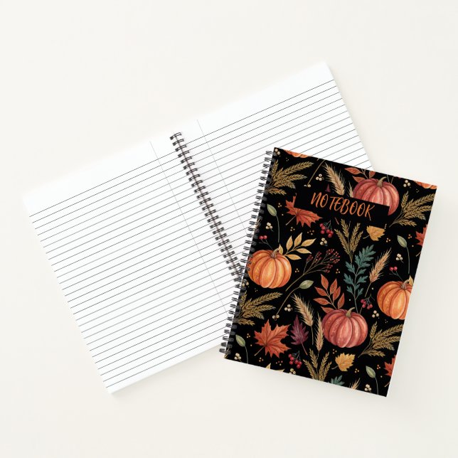 Watercolor Autumn Harvest Pattern Notebook (Inside)