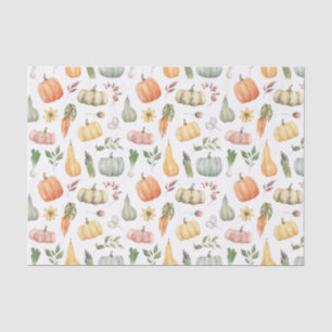 Watercolor Autumn Harvest Pattern Tissue Paper