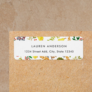 Watercolor Autumn Harvest Return Address Label
