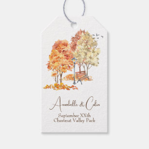 Watercolor Autumn in the Park Wedding Gift Tags