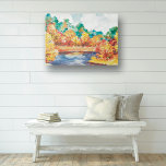 Watercolor Autumn Landscape Faux Canvas Print<br><div class="desc">A beautiful Fall Colours watercolor landscape.</div>