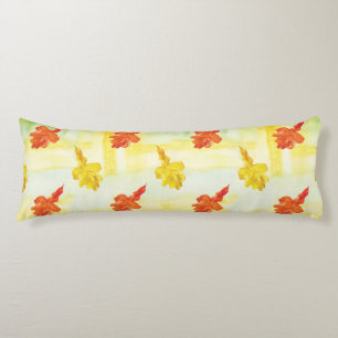 watercolor autumn leaves body cushion
