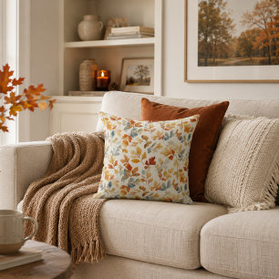 Watercolor Autumn Leaves – Cosy Fall Nature Cushion