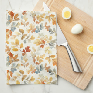 Watercolor Autumn Leaves – Cosy Fall Nature Tea Towel