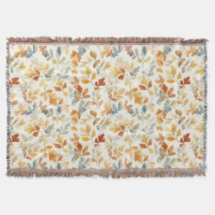 Watercolor Autumn Leaves – Cosy Fall Nature Throw Blanket
