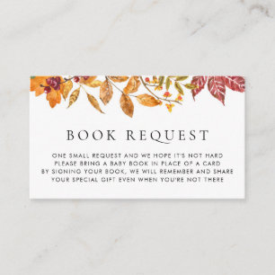 Watercolor Autumn Leaves Garland Book Request Enclosure Card