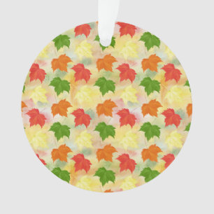 watercolor autumn leaves ornament