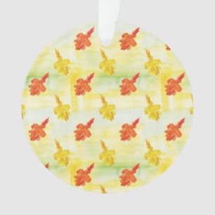 watercolor autumn leaves ornament