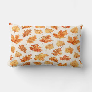 Watercolor Autumn Leaves Pillow