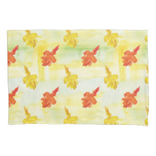 watercolor autumn leaves pillowcase