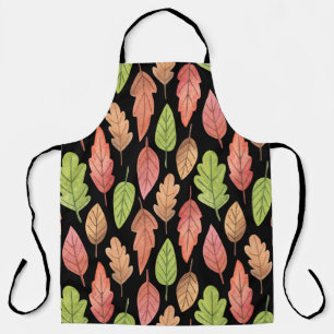 Watercolor autumn leaves: seamless pattern apron