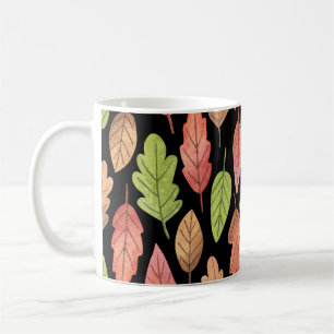 Watercolor autumn leaves: seamless pattern coffee mug