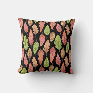 Watercolor autumn leaves: seamless pattern cushion
