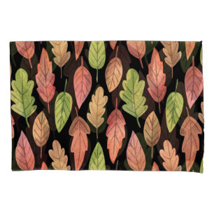 Watercolor autumn leaves: seamless pattern pillowcase