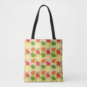 watercolor autumn leaves tote bag