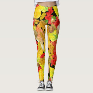 Watercolor autumn pattern leggings