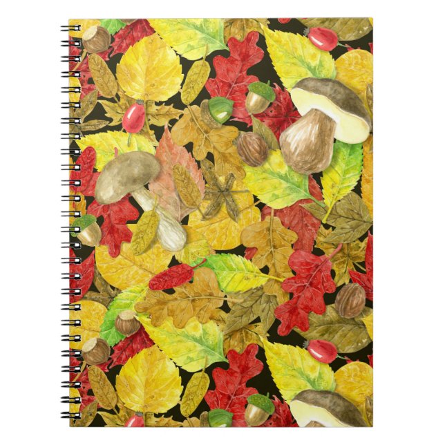 Watercolor autumn pattern notebook (Front)