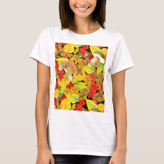 Watercolor autumn pattern T-Shirt (Front)