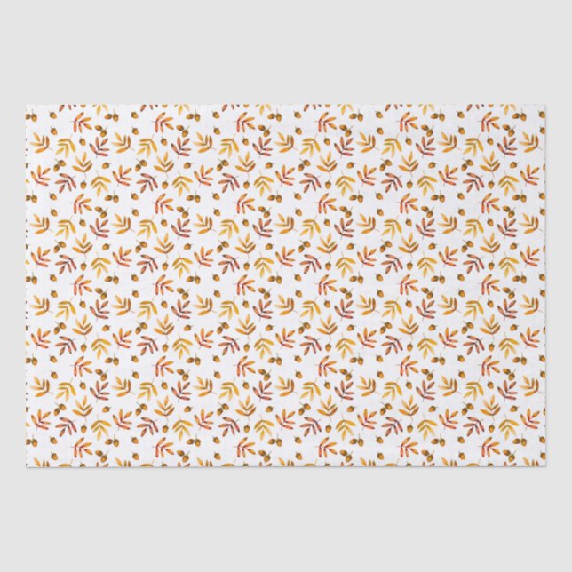 Watercolor Autumn Pattern Tissue Paper (Front)